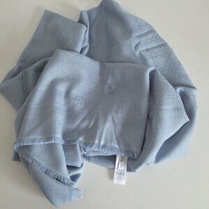 CHRISTIAN DIOR | Cannage Jacquard Large Scarf Shawl blue silk cashmere
